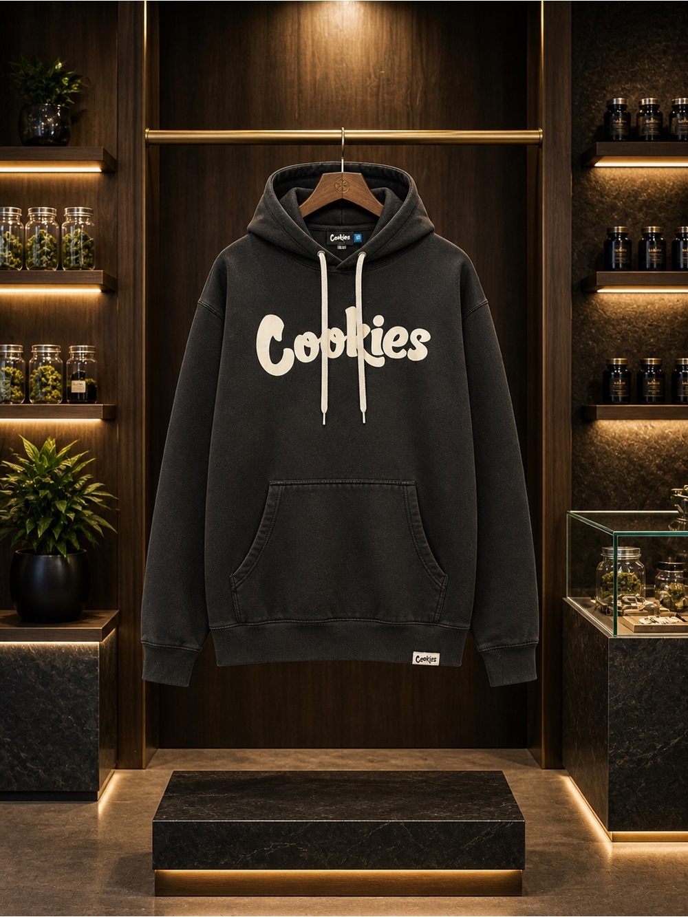 Cookies Logo Black Hoodie - Men's Pullover Sweatshirt